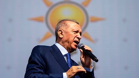 Turkish President Recep Tayyip Erdogan speaks during an event in Istanbul.