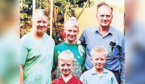 Australian missionary Graham Staines and his family.