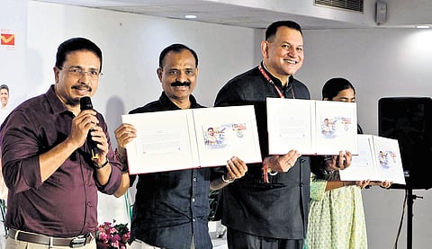The special cover, themed ‘Honouring Captain Smit Machchhar – A Salute to Unparalleled Courage and Selfless Service,’ released in Thiruvananthapuram
on Friday | express