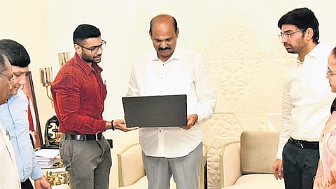 Information and Public Relations Minister Kolusu Parthasarathy launching an App developed by the I&PR Department, in Vijayawada on Thursday.