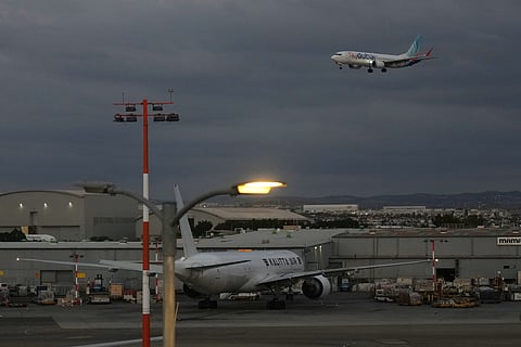A FlyDubai aircraft carrying Israelis who experienced an emergency landing in Saudi Arabia arrives at Ben Gurion International Airport, near Tel Aviv, Israel, Wednesday, Sept. 30, 2026.