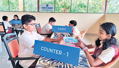 The bank functions out of a classroom of the Vellamkulangara Government UP School in Karuvatta, Alappuzha.