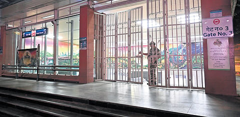 Entry was completely closed at Patel Chowk Metro Station on the eve of the October 10 protest day | Parveen Negi