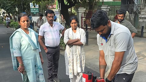 Bengaluru - GBA officials inspected the progress and quality of road at St Johns Road