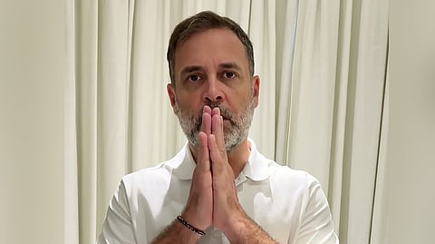 Lok Sabha LoP Rahul Gandhi shares a video message on his X handle expressing support for young protesters amid the ongoing protest in New Delhi, Oct. 10, 2026.