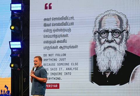 LoP in the Lok Sabha Rahul Gandhi during the 'Chhatron Ki Goonj' event at Island Grounds, in Chennai, Saturday, Oct. 10, 2026.
