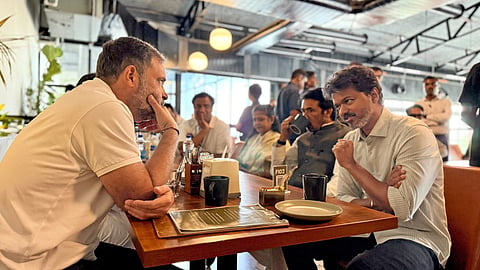 Rahul, who arrived at the Chennai airport from Delhi in the afternoon, went to Vijay’s residence, where the chief minister greeted him with an embrace and hosted a lunch for him.