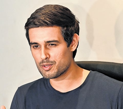 Activist Dhruv Rathee addresses a press conference on Sunday | Parveen Negi