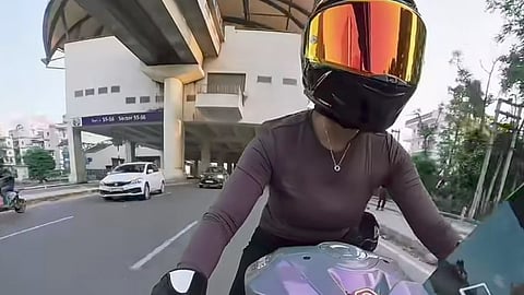 Shivani (Sia) Chauhan seconds before the incident, captured on her bike’s camera