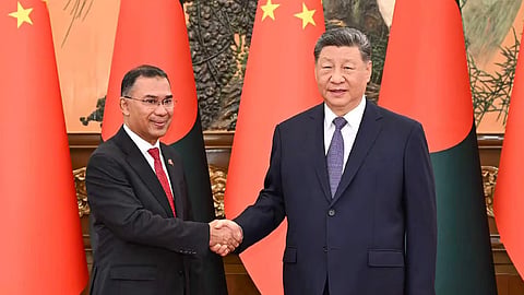 Bangladesh's Prime Minister Tarique Rahman and Chinese President Xi Jinping.