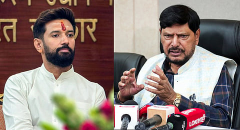 Union ministers Chirag Paswan and Ramdas Athawale