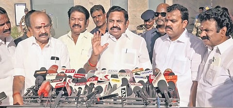 AIADMK leader Edappadi K Palaniswami in Tiruchy on Friday, October 16, 2026.