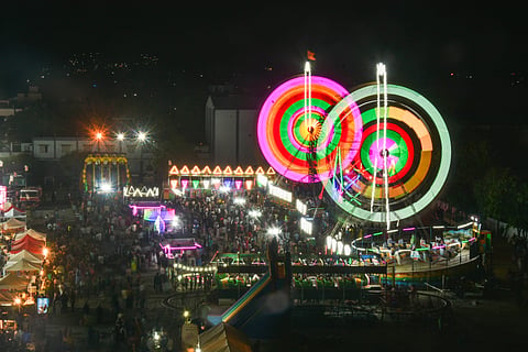 People throng carnival setup at the Vijayawada Utsav at Makineni Basava Punnaiah Stadium in Vijayawada on Thursday.