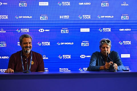 DP World PGTI president Kapil Dev and CEO Amandeep Johl on Friday