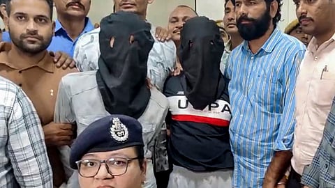 Superintendent of Police (SP) Tejaswini Gautam addresses a press conference after suspects were arrested in connection with firing on Bollywood actor Tiger Shroff's car at Juhu, in Kota, Monday, Oct. 19, 2026.