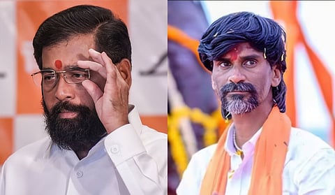 Maharashtra Deputy Chief Minister Eknath Shinde and Maratha quota leader Manoj Jarange Patil.