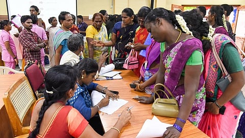 Trans people enrolling to get government benefits at a special camp in Tiruchy.
