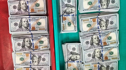 Seized currency notes at Kolkata airport
