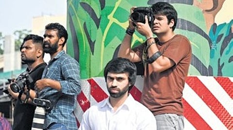 An exclusive photo of Raihan Vadra at RK Ashram metro station, published by TNIE on Oct 12.