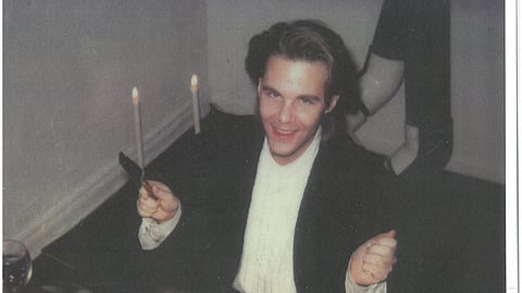 Peter Nagy at Joel Otterson’s solo show opening in Nature Morte, New York, 11 November 1987