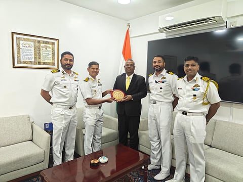 The Navy said the visit “reaffirms enhanced interoperability” in line with India’s MAHASAGAR vision.