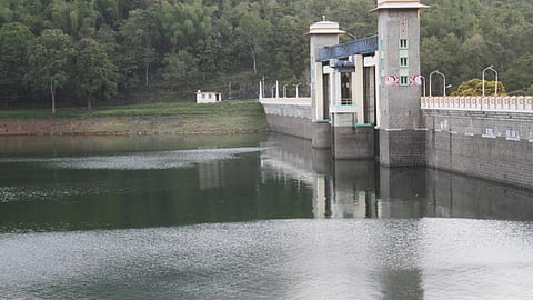 Parambikulam Dam in Parambikulam Tiger Reserve.