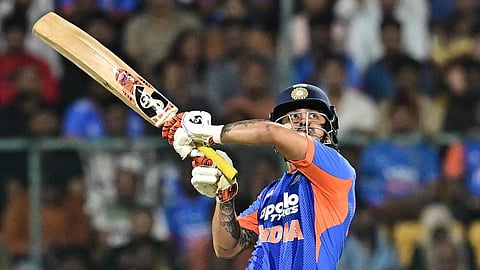 Ishan Kishan during a match against the West Indies.