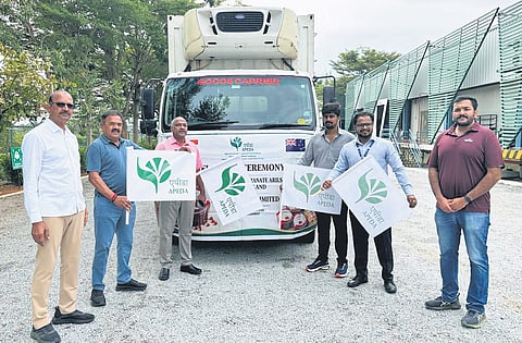 The flag-off ceremony of the first consignment of pomegranate arils from Chittoor to New Zealand