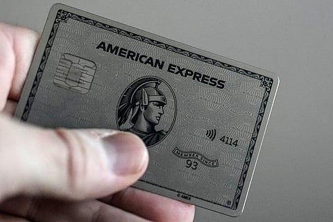 FILE - An American Express card is shown, Thursday, Jan. 18, 2024, in Atlanta. (AP Photo/Mike Stewart)