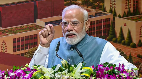 Prime Minister Narendra Modi addresses the inauguration of Reserve Bank of Indias Rs 169-crore data centre and Cybersecurity Training Institute, in Bhubaneswar.