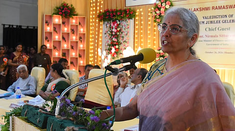 The Finance Minister participating in the 75th anniversary celebrations of Seethalakshmi Ramaswami College, her alma mater.