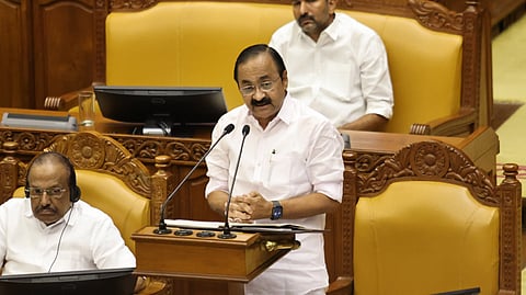 Kerala Chief Minister VD Satheesan addresses the Kerala Legislative Assembly.