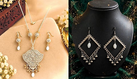 Otolith jewellery crafted by fisherwomen from Vizhinjam.