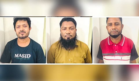 Police have arrested the three men, while her husband remains absconding.