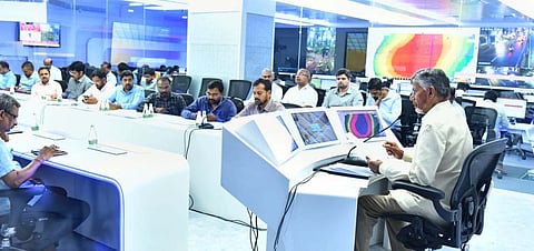 Chief Minister N Chandrababu Naidu addresses the media at the State Secretariat on Wednesday.