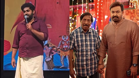 ധ്യാന് ശ്രീനിവാസന്, 'ഹൃദയപൂർവം' സെറ്റിലെത്തിയ ശ്രീനിവാസന് മോഹന്ലാലിനൊപ്പം