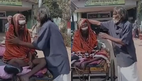 ആംബുലന്സിന് കൊടുക്കാന് പണമില്ല, ശരീരം തളര്ന്ന ഭാര്യയുമായി വയോധികന് ആശുപത്രിയിലെത്തിയത് 300 കിലോമീറ്റര് റിക്ഷ ചവിട്ടി
