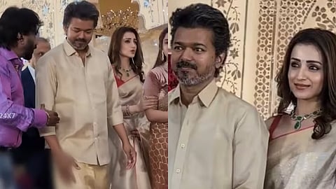 വിവാഹവേദിയിൽ ഒന്നിച്ചെത്തി വിജയ്യും തൃഷയും