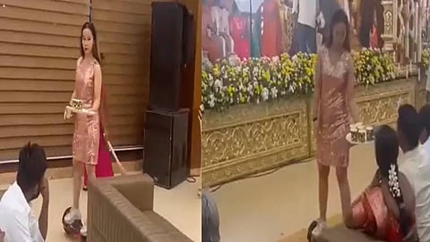 വെറൈറ്റി കല്യാണം! ഹോവർബോർഡിലേറി വെൽക്കം ഡ്രിങ്ക്സ് വിതരണം ചെയ്ത് യുവതികൾ, വീഡിയോ വൈറൽ