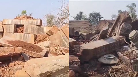 സ്കൂള് പണിയാനായി 800 വര്ഷം പഴക്കമുള്ള ക്ഷേത്രം പൊളിച്ചു; തെലങ്കാനയില് പ്രതിഷേധം