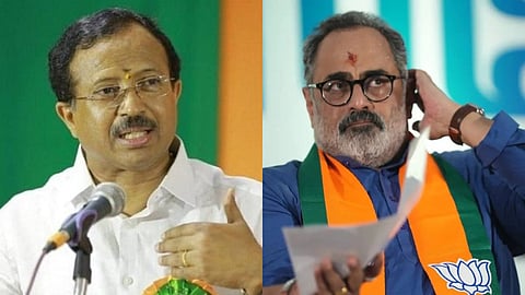 ബിജെപിയിലും തർക്കം രൂക്ഷം; പാർലമെൻ്ററി പാർട്ടി നേതാവാകാൻ തമ്മിലടിച്ച് രാജീവ് ചന്ദ്രശേഖറും വി. മുരളീധരനും