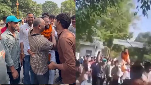 തെരഞ്ഞെടുപ്പില് ജയിച്ചതല്ല! ബലാത്സംഗ കേസില് ജാമ്യത്തില് ഇറങ്ങിയതാണ്; പ്രതിക്ക് മാലയിട്ട് സ്വീകരണം