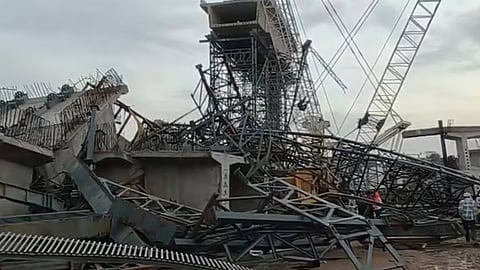 Construction Bridge Collapses In UP During Storm
