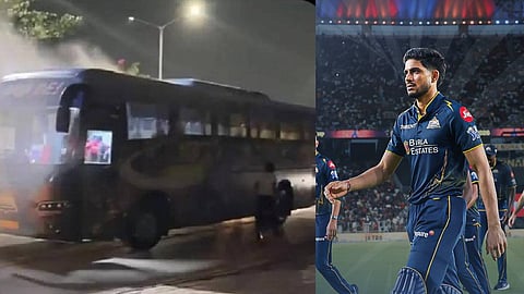 ഗുജറാത്ത് ടൈറ്റന്സ് ടീമിൻ്റെ ബസിന് തീപിടിച്ചു; അപകടം ഫൈനല് കഴിഞ്ഞ് തൊട്ടുപിന്നാലെ