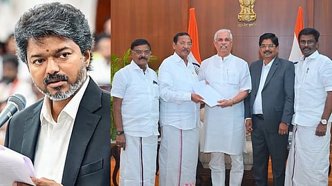 അധികാരവും പണവും വാഗ്ദാനം ചെയ്തു, എംഎല്എമാരെ വിലക്കെടുക്കുന്നു; ടിവികെയ്ക്കെതിരെ ഡിഎംകെയും എഐഎഡിഎംകെയും