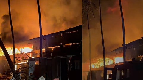 Massive fire breaks out at coconut oil mill in Beypore