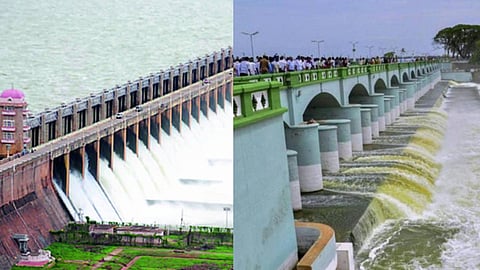 Protest against release of Cauvery water to Tamil Nadu