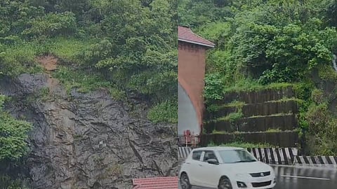Landslide at the top of the Kuthiran tunnel