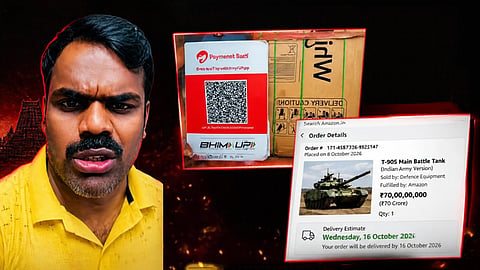 A Madurai influencer shared his address asking for free Diwali sweets, only to be flooded with over 500 COD orders, including a ₹70 crore military tank. Read the viral story.