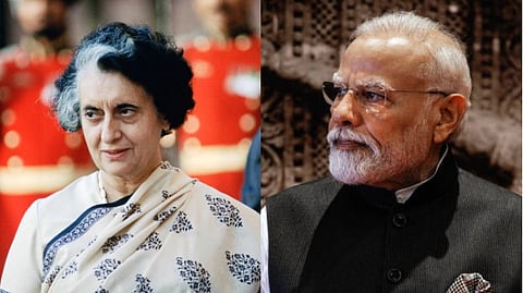 modi vs Indira Gandhi
